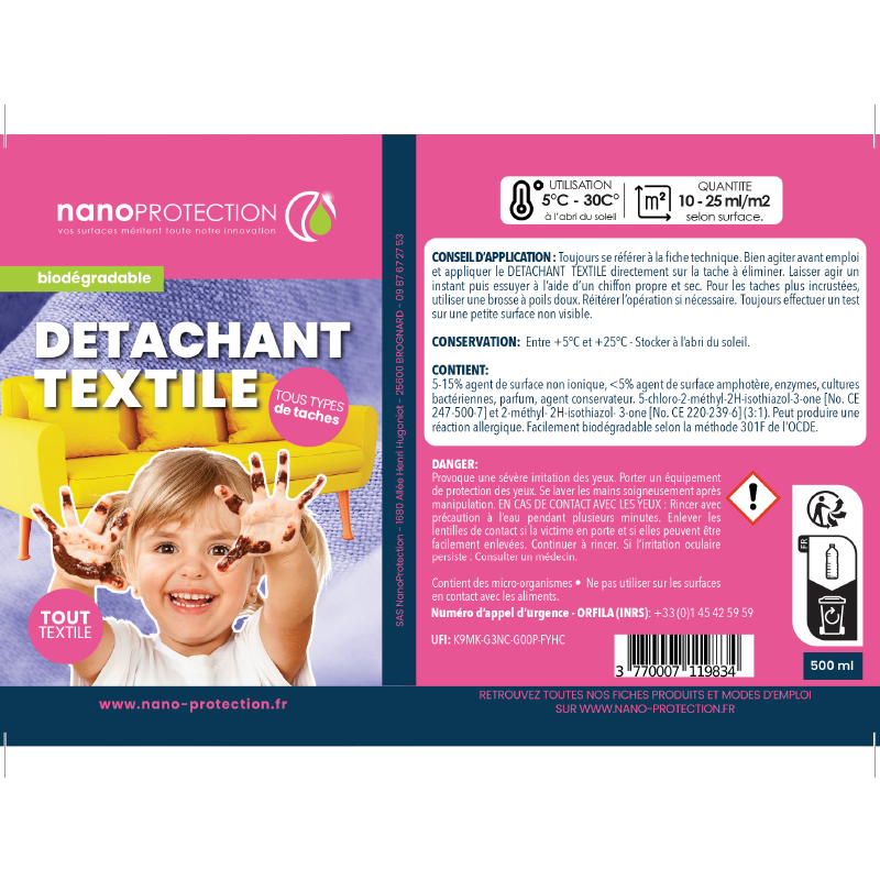 ETQ - détachant vêtement, produit détachant, détachant tissu