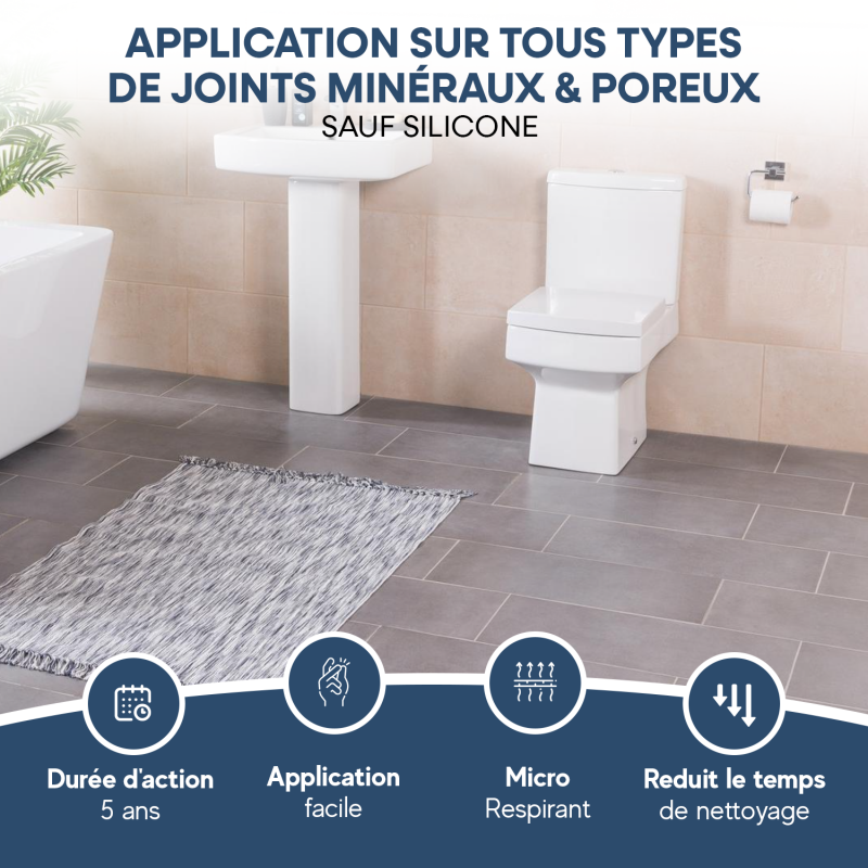 Protection et étanchéité carrelage - Garder joints de carrelages blanc anti salissures - Salle de bain et cuisine