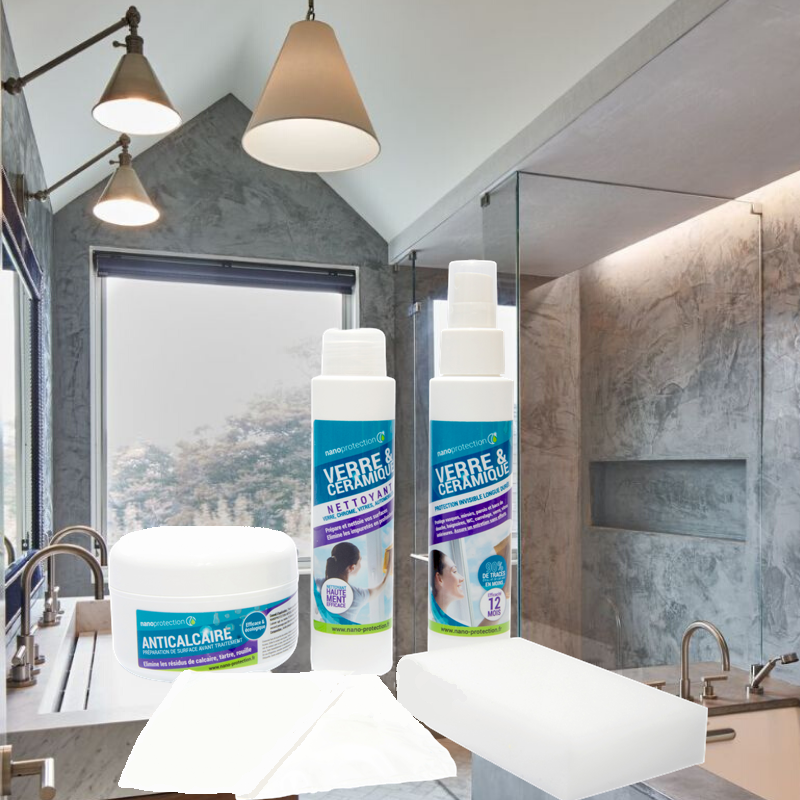 Traitement anti-calcaire pour la salle de bain – Kit Nano Protection